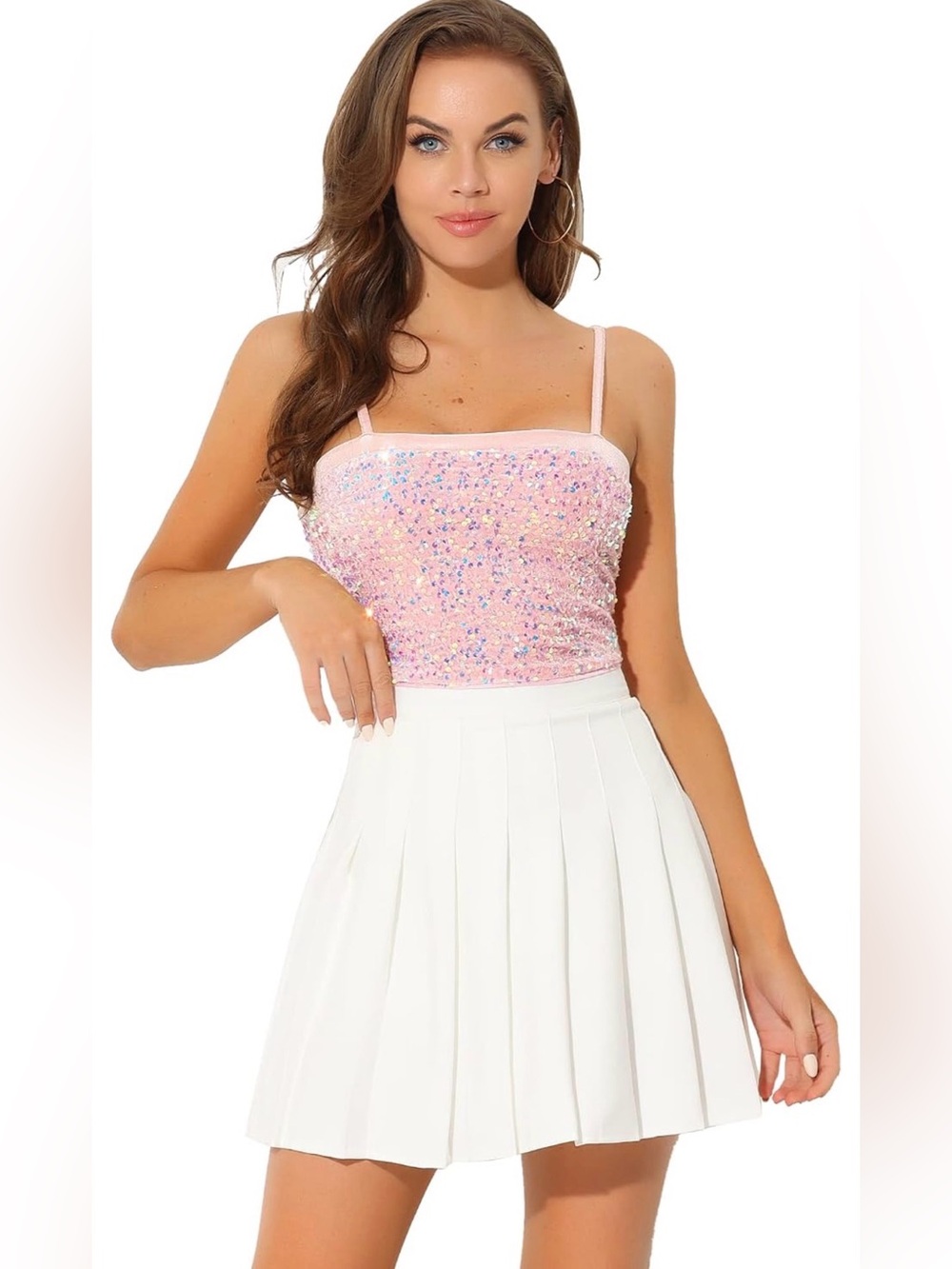 Pink sequin top